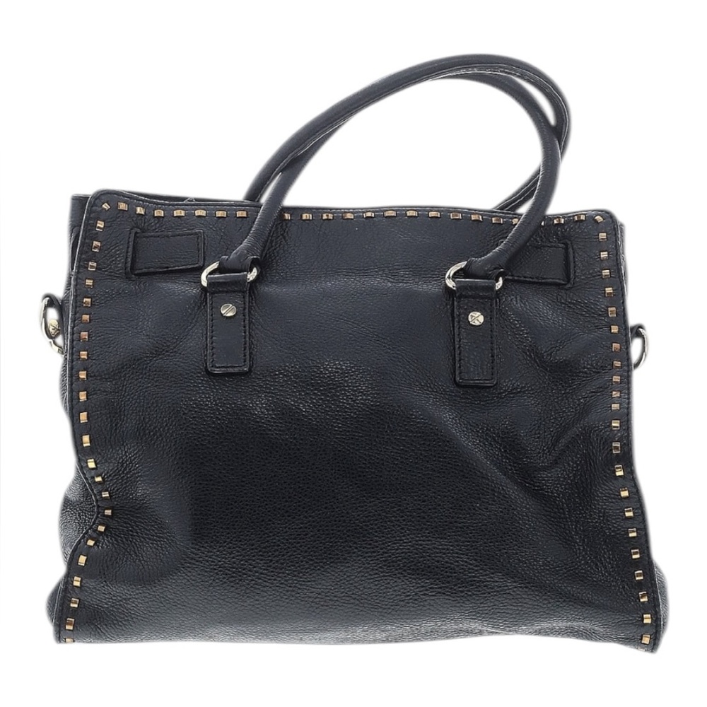Michael Kors Black Pebbled Leather Satchel with Gold Accents - Picture 5 of 5